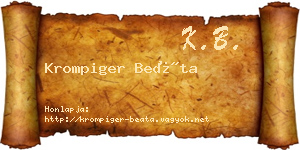 Krompiger Beáta névjegykártya